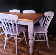 Load image into Gallery viewer, 7ft Handmade Farmhouse Dining Table with 8 Chairs - Rustic & Bespoke
