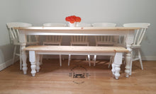 Load image into Gallery viewer, Handmade Rustic Farmhouse Dining Table with Chairs and Bench - Saravi Furniture