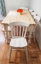 Load image into Gallery viewer, 7ft Farmhouse Rustic Dining table set with 5 chairs and bench - Saravi Furniture