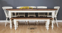 Load image into Gallery viewer, Handmade Rustic Farmhouse Dining Table with Chairs and Bench - Saravi Furniture