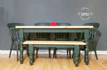 Load image into Gallery viewer, Handmade Rustic Farmhouse Dining Table with Chairs and Bench - Saravi Furniture