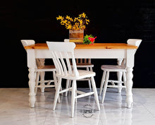 Load image into Gallery viewer, Rustic Farmhouse Dining Table & Chairs - 4ft Table and 4 chairs