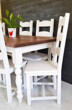 Load image into Gallery viewer, Rustic Farmhouse Dining Table &amp; Chairs - 7ft Table and 8 chairs
