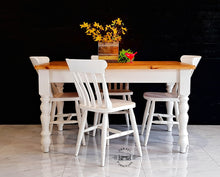 Load image into Gallery viewer, Rustic Farmhouse Dining Table &amp; Chairs - 4ft Table and 4 chairs
